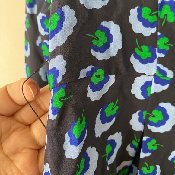 Stella McCartney Silk Shirt Dress Floral Blue Green Midi IT 38 US 2 / 4 - Picture 5 of 9